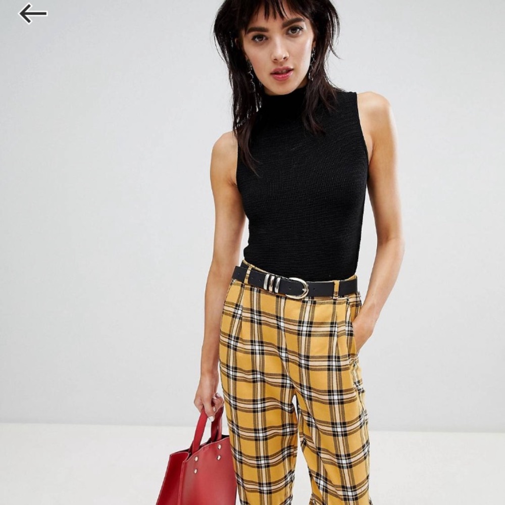 ASOS/ Stradivarius black mock neck tank